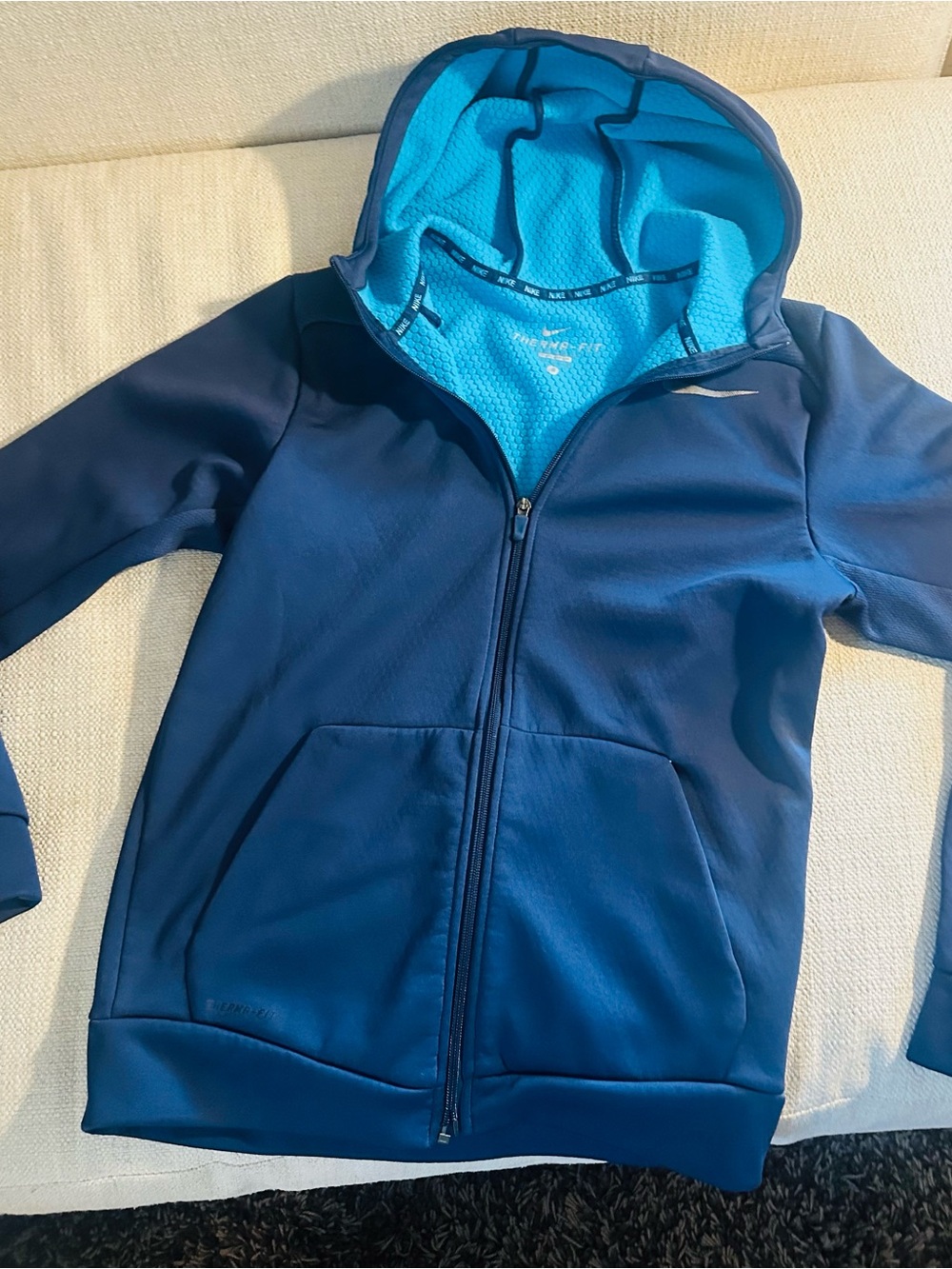 Nike Turquoise Therma-FIT Performance Hoodie with Black Trim